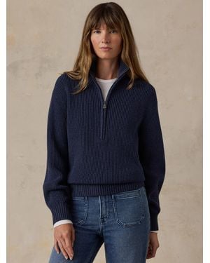 Faherty Northshore Quarter Zip - Blue