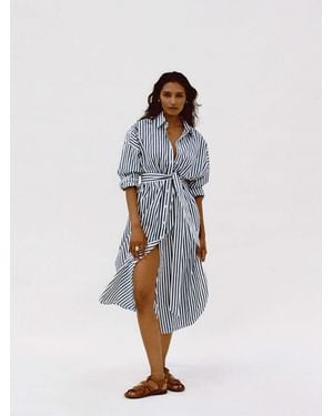 Faherty Coastal Poplin Rio Shirt Dress - White