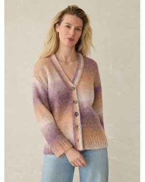 Faherty Seaside Spacedye Cardigan - Natural