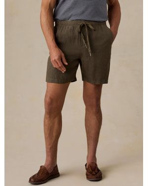 Faherty Essential Linen Short (6.5" - Brown