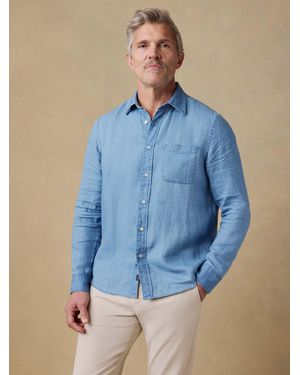 Faherty Laguna Linen Shirt - Blue