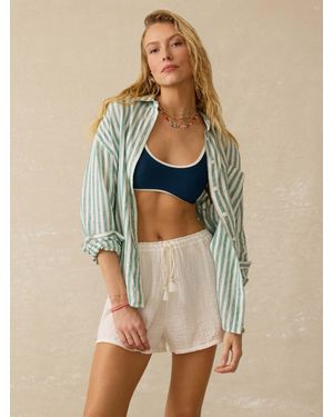 Faherty Dune Cotton Gauze Drawstring Short - Natural