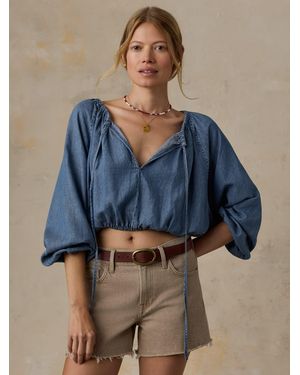 Faherty Tried & True Chambray Nera Top - Blue