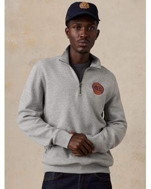 Faherty Ny Knicks High Standard Fleece Quarter Zip - Gray