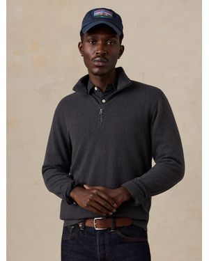 Faherty Legend Sweater Quarter Zip - Black