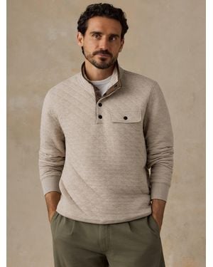 Faherty Epic Quilted Fleece Pullover - Natural