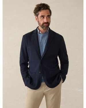 Faherty Inlet Knit Tweed Blazer - Blue