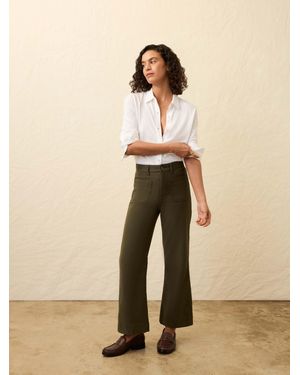 Faherty Stretch Terry Patch Pocket Ankle Trousers - Green
