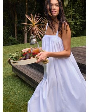 Faherty Coastal Poplin Emmy Dress - White