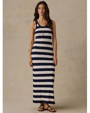 Faherty Sunwashed Organic Pocket Tank Dress - Blue