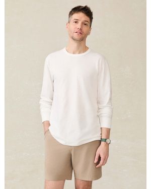 Faherty Long-Sleeve Sunwashed Regenerative Cotton T-Shirt - White