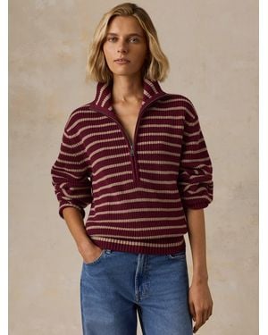 Faherty Northshore Quarter Zip - Red