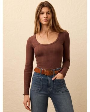 Faherty Paradise Pointelle Scoop Neck - Blue
