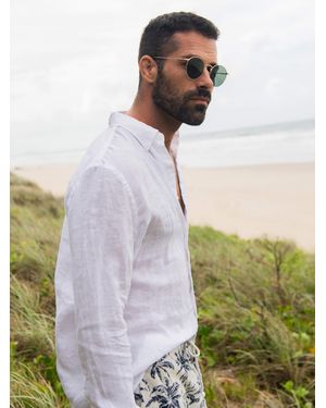 Faherty Laguna Linen Shirt - Natural