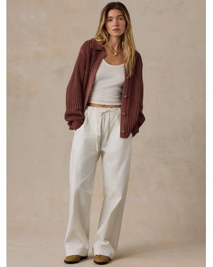 Faherty Sunwashed Cotton Lodge Cardigan - Natural