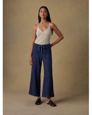 Faherty Topanga Drape Ankle Pants - Natural