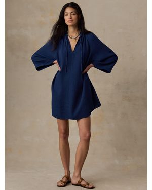 Faherty Dune Cotton Gauze Mina Dress - Blue