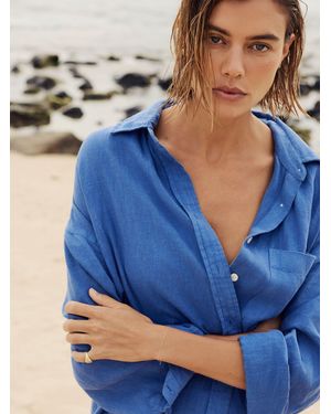 Faherty Laguna Linen Kova Shirtdress - Blue
