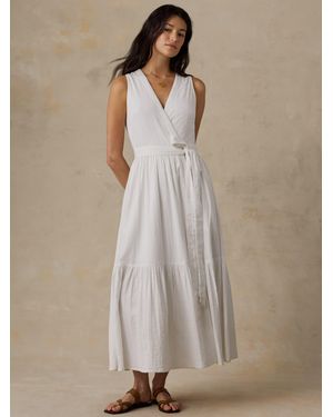 Faherty Dune Cotton Gauze Wrap Dress - Natural