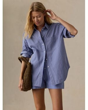 Faherty Coastal Poplin Boxer Short - Blue
