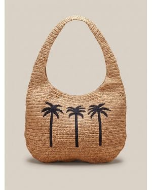 Faherty Straw Palm Beach Tote - Natural