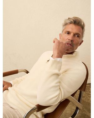 Faherty Sunwashed Quarter Zip Jumper - Natural