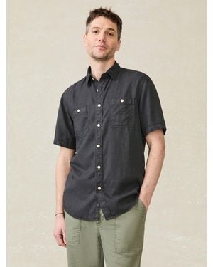Faherty Short-Sleeve Tried And True Chambray Shirt - Grey