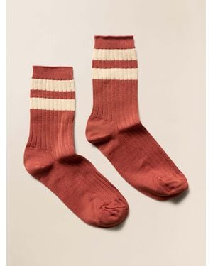 Faherty Le Bon Shoppe Her Varsity Socks - Red