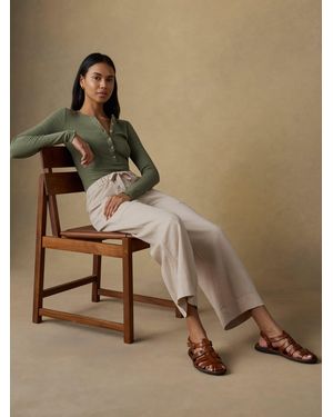 Faherty Topanga Drape Ankle Trousers - Green