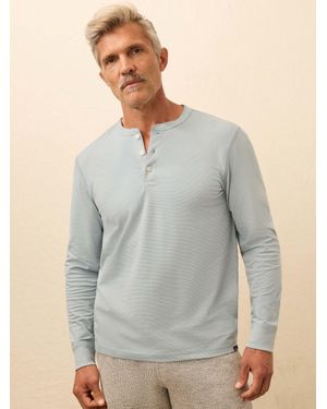 Faherty Long-Sleeve Waffle Henley T-Shirt - Grey