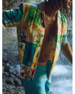 Faherty X Quiksilver Short-Sleeve Camp Shirt - Green
