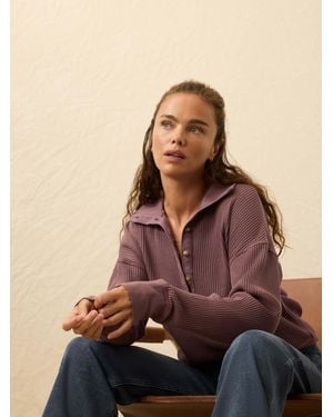 Faherty Après Waffle Henley T-Shirt - Brown