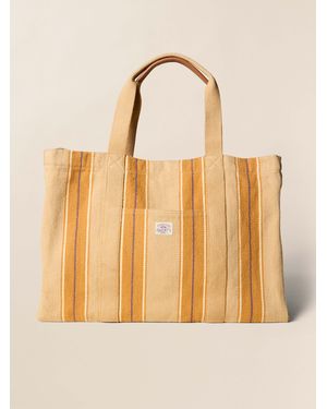 Faherty Surf Stripe Beach Tote - Natural