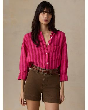 Faherty Laguna Linen Relaxed Shirt - Red