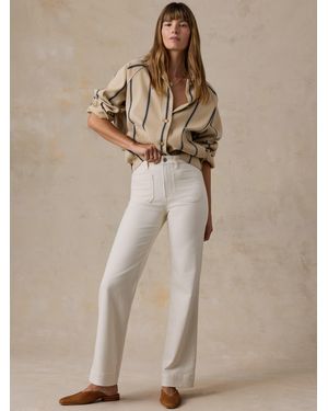 Faherty Stretch Terry Patch Pocket Trousers - Natural