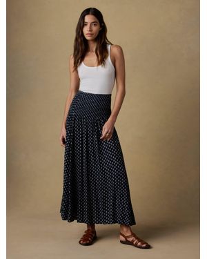 Faherty Sophia Smocked Skirt - Black