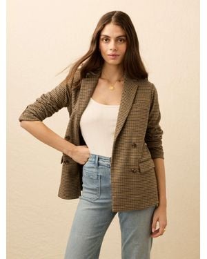 Faherty Inlet Knit Double Breasted Blazer - Natural