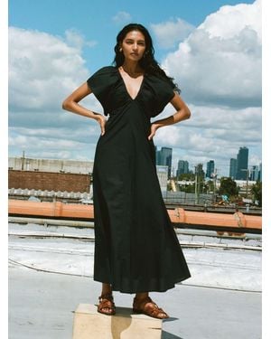 Faherty Coastal Poplin Bondhi Dress - Black