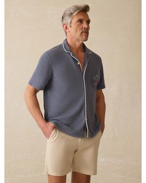 Faherty Short-Sleeve Cabana Towel Terry Shirt - Blue