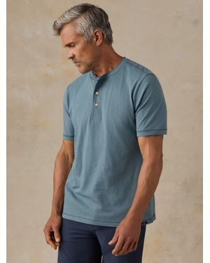 Faherty Short-Sleeve Sunwashed Regenerative Henley T-Shirt - Blue
