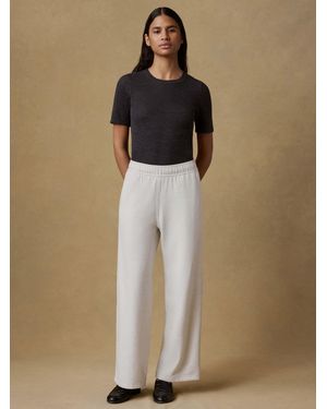 Faherty High Standard Fleece Wide Leg Sweatpant - Natural