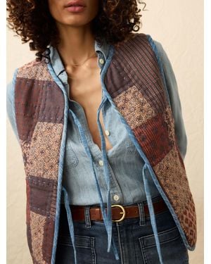 Faherty Quilted Patchwork Vest - Blue
