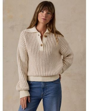 Faherty Heirloom Cotton Jumper Polo - Natural