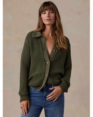 Faherty Sunwashed Cotton Lodge Cardigan - Natural