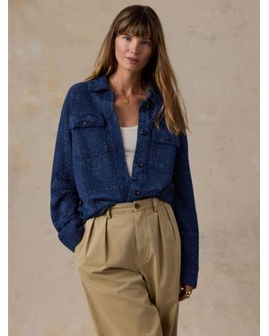 Faherty Twill Terry Shirt Jacket - Blue