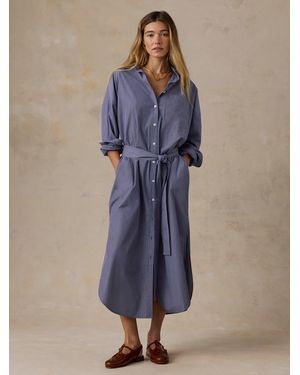 Faherty Coastal Poplin Rio Shirtdress - Blue