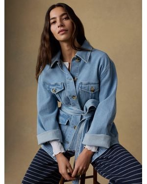 Faherty Solstice Denim Safari Jacket - Blue