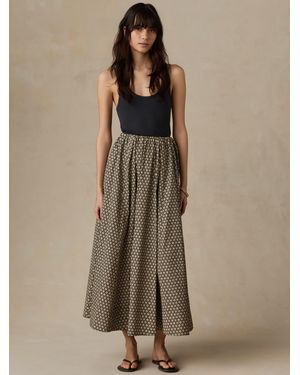 Faherty Coastal Poplin Nera Skirt - Natural