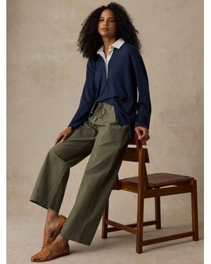 Faherty Cotton Twill Drawstring Pants - Blue