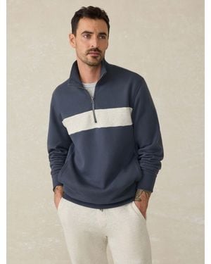 Faherty High Standard Fleece Quarter Zip - Blue